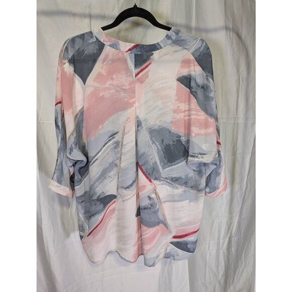NIC + ZOE Water Print Button Up Blouse Women's Large - Picture 2 of 4